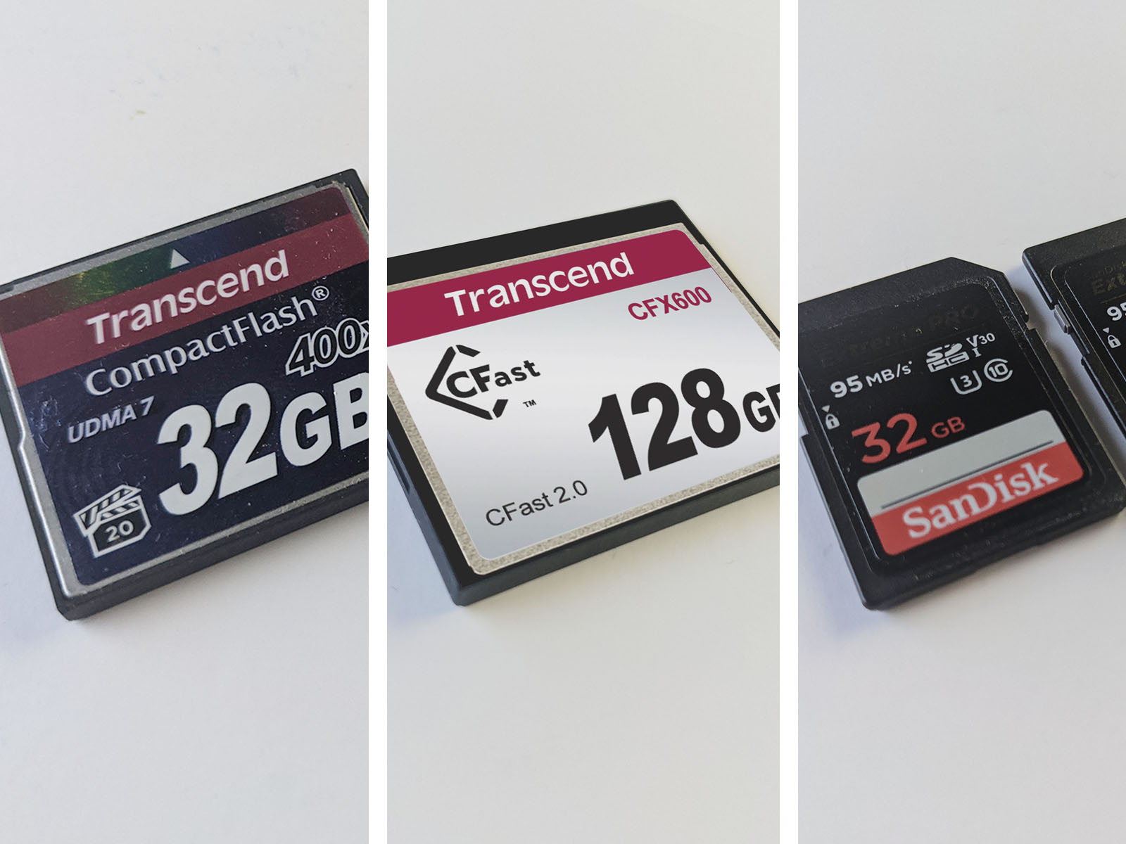 SD, CF, CFast 2.0 Cards